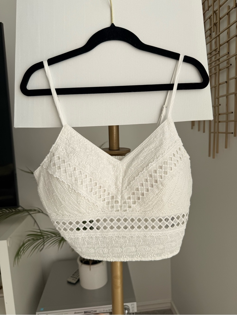 Rebellion Ivory Lace V-Neck Camisole Top